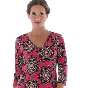 Vfish Maroon and gray printed above the knee dress